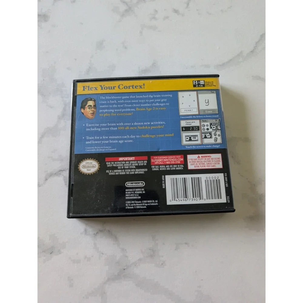 Brain Age 2 Nintendo DS 2007 Complete CIB Tested & Working